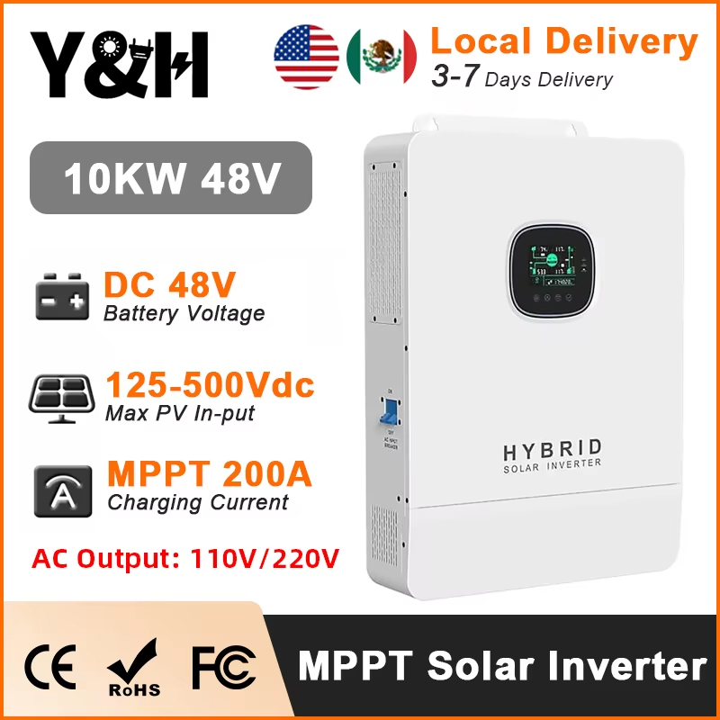 Split Phase Inverter 10Kw 110V 220V - Y&H 10 kW Hybrid-Solarwechselrichter, 48 V,