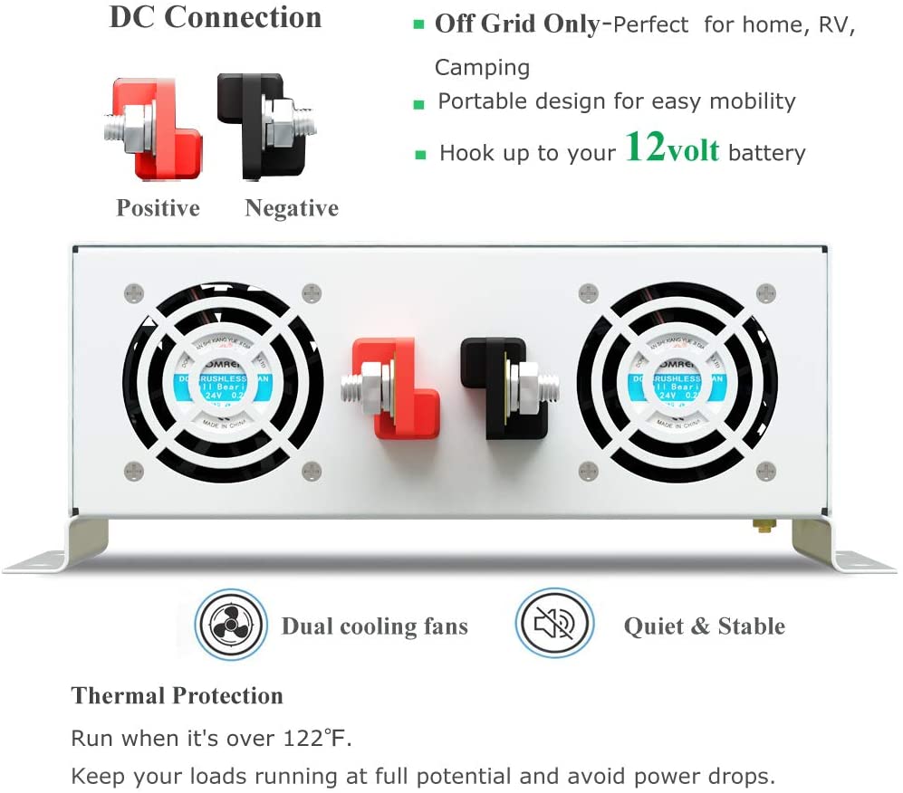 Off Grid Solar Inverter 24V 12 – Inverter Pure Sine Wave 60Hz 120V 3000W Bewertung und Preis