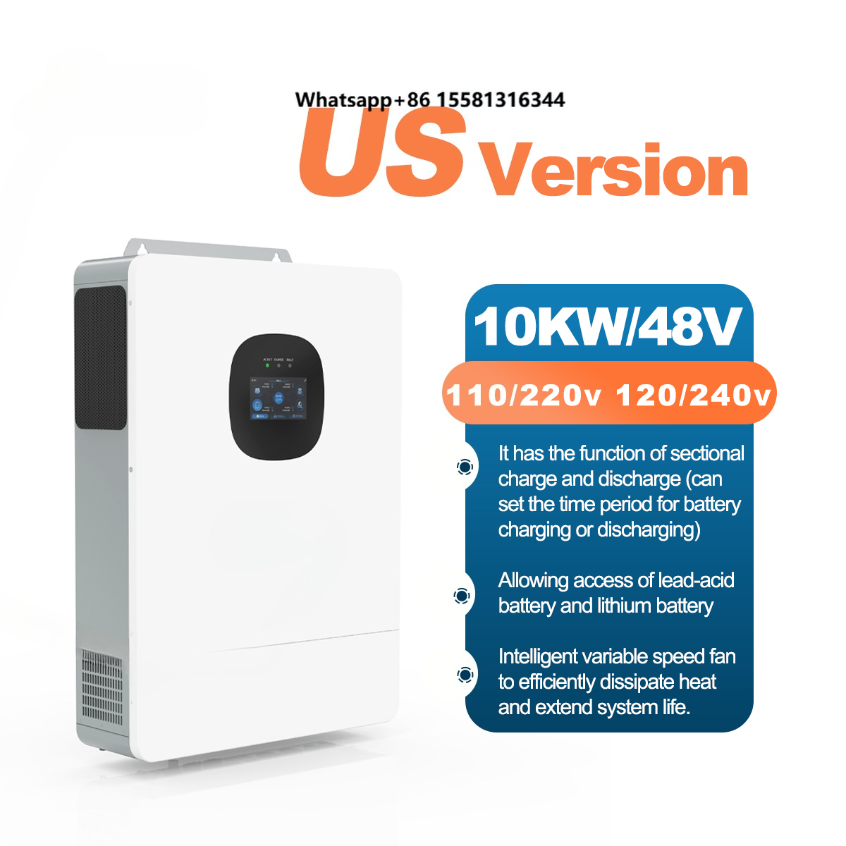 UNC 10KW 10KVA 110V/220V 51.2V – Split Phase Inverter 10Kw 110V 220V Bewertung und Preis