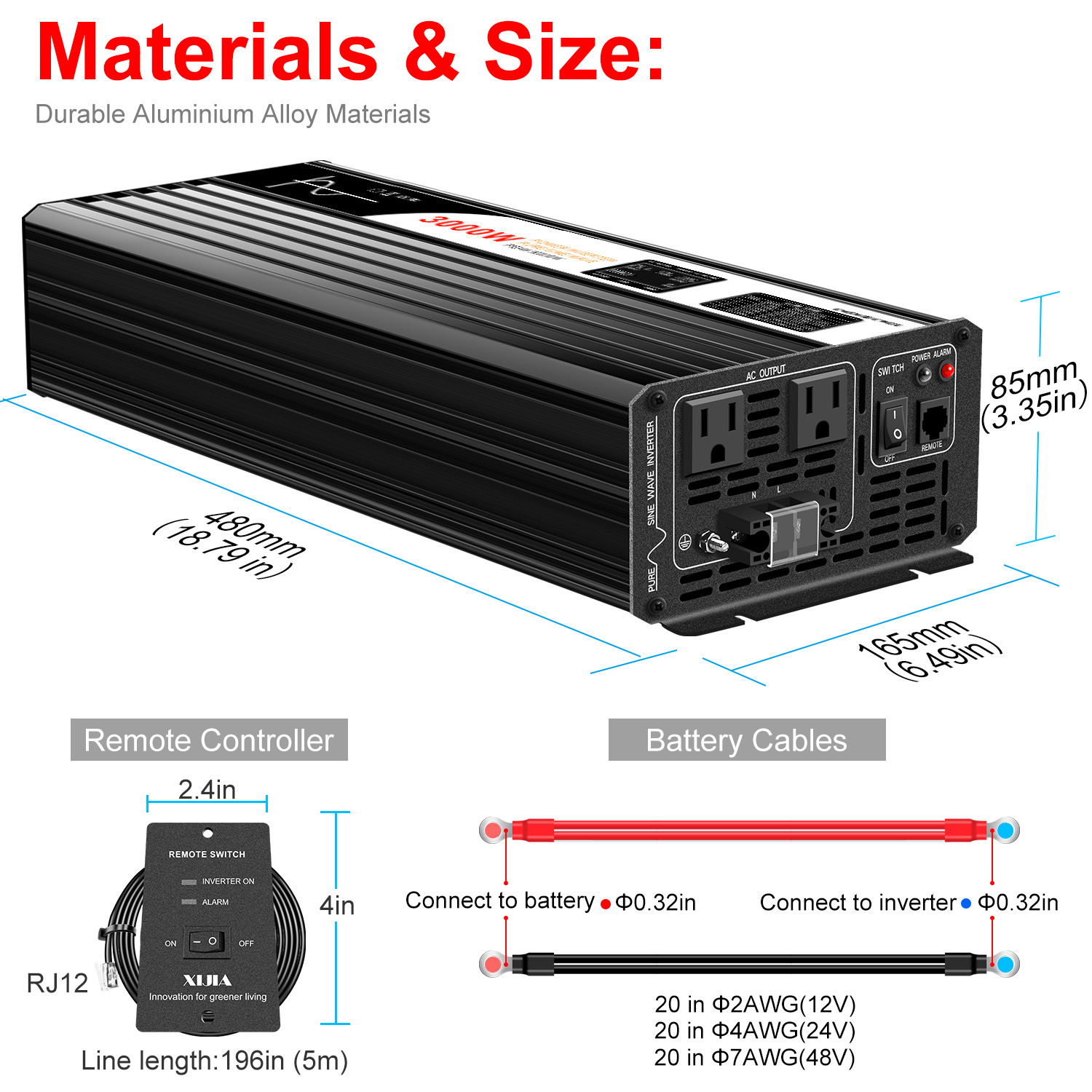 3000W Reiner Sinus-Wechselrich – Inverter Pure Sine Wave 60Hz 120V 3000W Bewertung und Preis